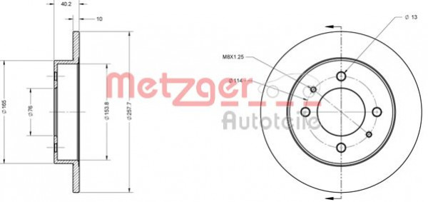 METZGER 6110165 - Bremsscheibe