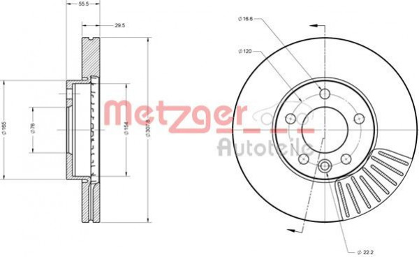 METZGER 6110113 - Bremsscheibe