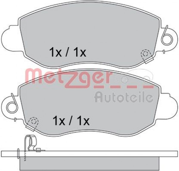 METZGER 1170365 - Bremsbelagsatz, Scheibenbremse