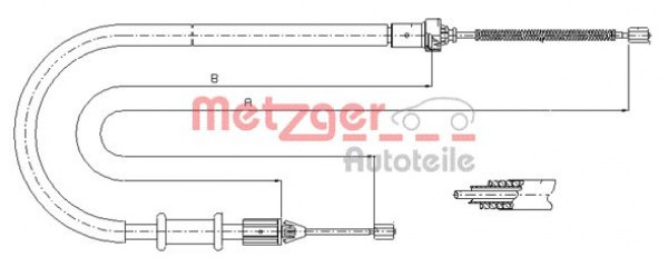 METZGER 11.6676 - Seilzug, Feststellbremse