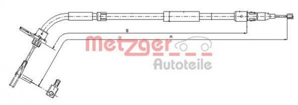 METZGER 10.9334 - Seilzug, Feststellbremse