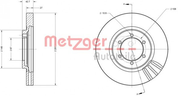 METZGER 6110508 - Bremsscheibe