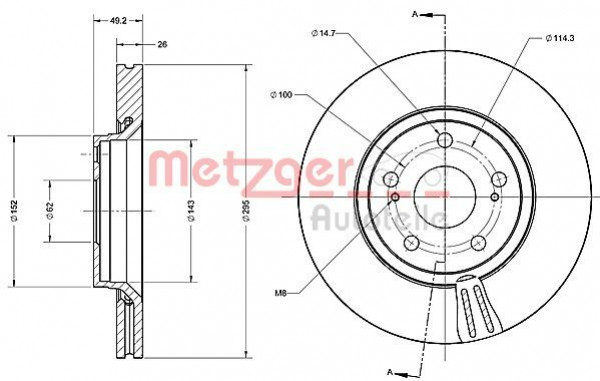 METZGER 6110264 - Bremsscheibe