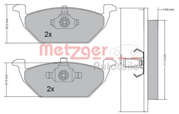 METZGER 1170027 - Bremsbelagsatz, Scheibenbremse