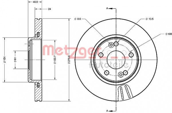 METZGER 6110600 - Bremsscheibe