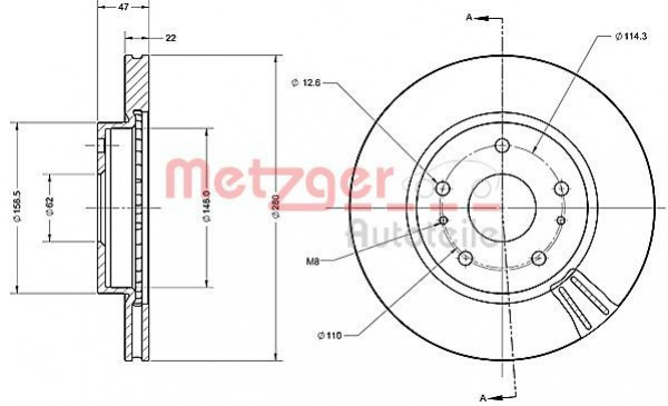 METZGER 6110474 - Bremsscheibe