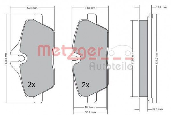 METZGER 1170055 - Bremsbelagsatz, Scheibenbremse