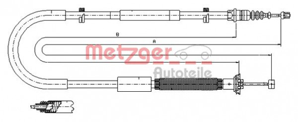 METZGER 12.0703 - Seilzug, Feststellbremse