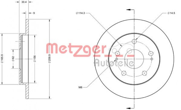METZGER 6110498 - Bremsscheibe
