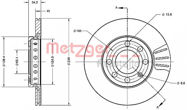 METZGER 6110399 - Bremsscheibe