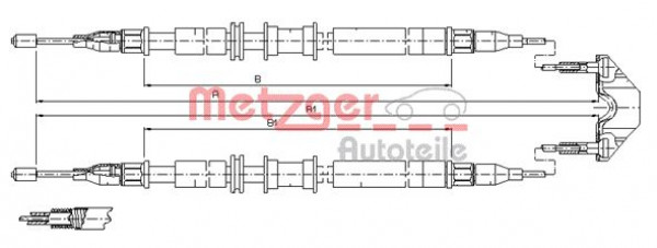 METZGER 11.5791 - Seilzug, Feststellbremse