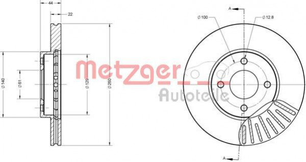 METZGER 6110680 - Bremsscheibe