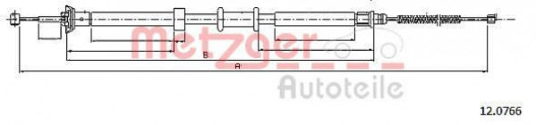 METZGER 12.0766 - Seilzug, Feststellbremse