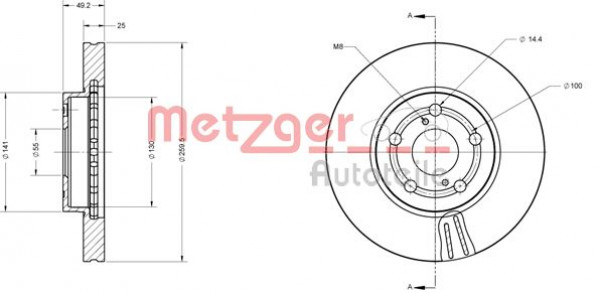 METZGER 6110280 - Bremsscheibe