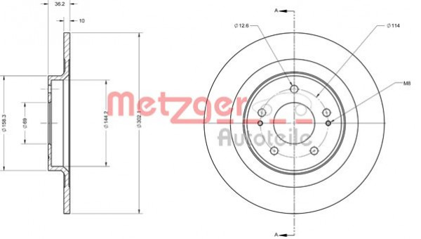 METZGER 6110741 - Bremsscheibe