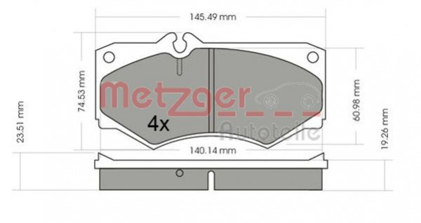 METZGER 1170351 - Bremsbelagsatz, Scheibenbremse