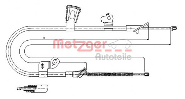 METZGER 17.1078 - Seilzug, Feststellbremse