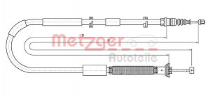 METZGER 12.0723 - Seilzug, Feststellbremse