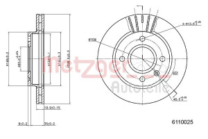 METZGER 6110025 - Bremsscheibe