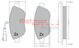 METZGER 1170504 - Bremsbelagsatz, Scheibenbremse