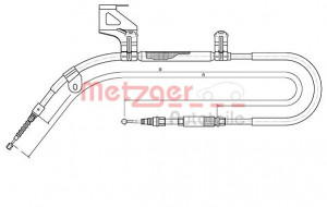 METZGER 10.7482 - Seilzug, Feststellbremse