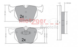 METZGER 1170318 - Bremsbelagsatz, Scheibenbremse