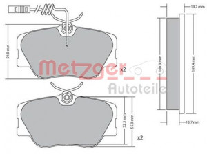 METZGER 1170258 - Bremsbelagsatz, Scheibenbremse