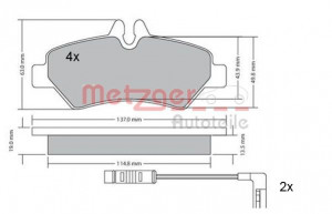 METZGER 1170037 - Bremsbelagsatz, Scheibenbremse