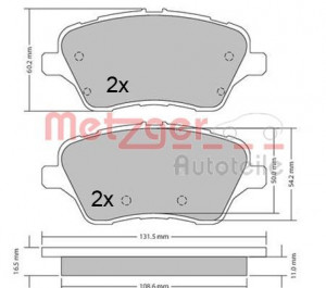 METZGER 1170640 - Bremsbelagsatz, Scheibenbremse