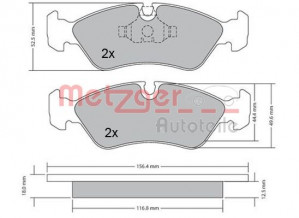 METZGER 1170252 - Bremsbelagsatz, Scheibenbremse