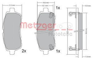 METZGER 1170017 - Bremsbelagsatz, Scheibenbremse