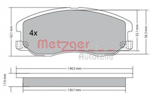 METZGER 1170358 - Bremsbelagsatz, Scheibenbremse