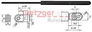 METZGER 2110377 - Gasfeder, Motorhaube