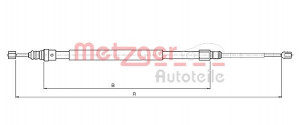 METZGER 10.6686 - Seilzug, Feststellbremse