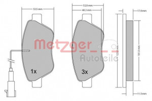 METZGER 1170296 - Bremsbelagsatz, Scheibenbremse