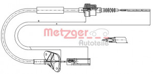 METZGER 12.7201 - Seilzug, Kupplungsbetätigung