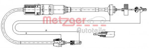 METZGER 11.2915 - Seilzug, Kupplungsbetätigung