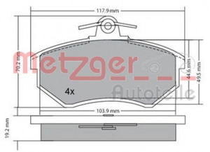 METZGER 1170066 - Bremsbelagsatz, Scheibenbremse