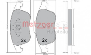 METZGER 1170672 - Bremsbelagsatz, Scheibenbremse
