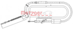 METZGER 10.9332 - Seilzug, Feststellbremse