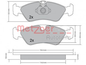 METZGER 1170235 - Bremsbelagsatz, Scheibenbremse
