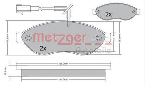 METZGER 1170348 - Bremsbelagsatz, Scheibenbremse