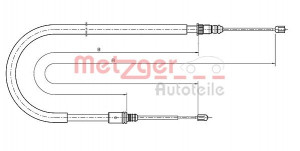 METZGER 10.6791 - Seilzug, Feststellbremse