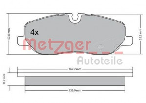 METZGER 1170668 - Bremsbelagsatz, Scheibenbremse