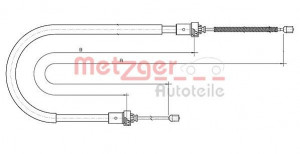 METZGER 10.6893 - Seilzug, Feststellbremse
