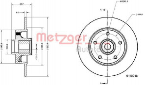 METZGER 6110948 - Bremsscheibe