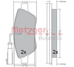 METZGER 1170615 - Bremsbelagsatz, Scheibenbremse