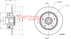 METZGER 6110947 - Bremsscheibe