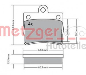 METZGER 1170239 - Bremsbelagsatz, Scheibenbremse