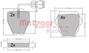 METZGER 1170364 - Bremsbelagsatz, Scheibenbremse